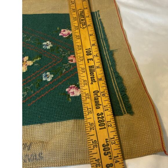 ANTIQUE French NEEDLEPOINT Pre-worked Canvas for Cushion, Pillow or framed - Picture 5 of 5
